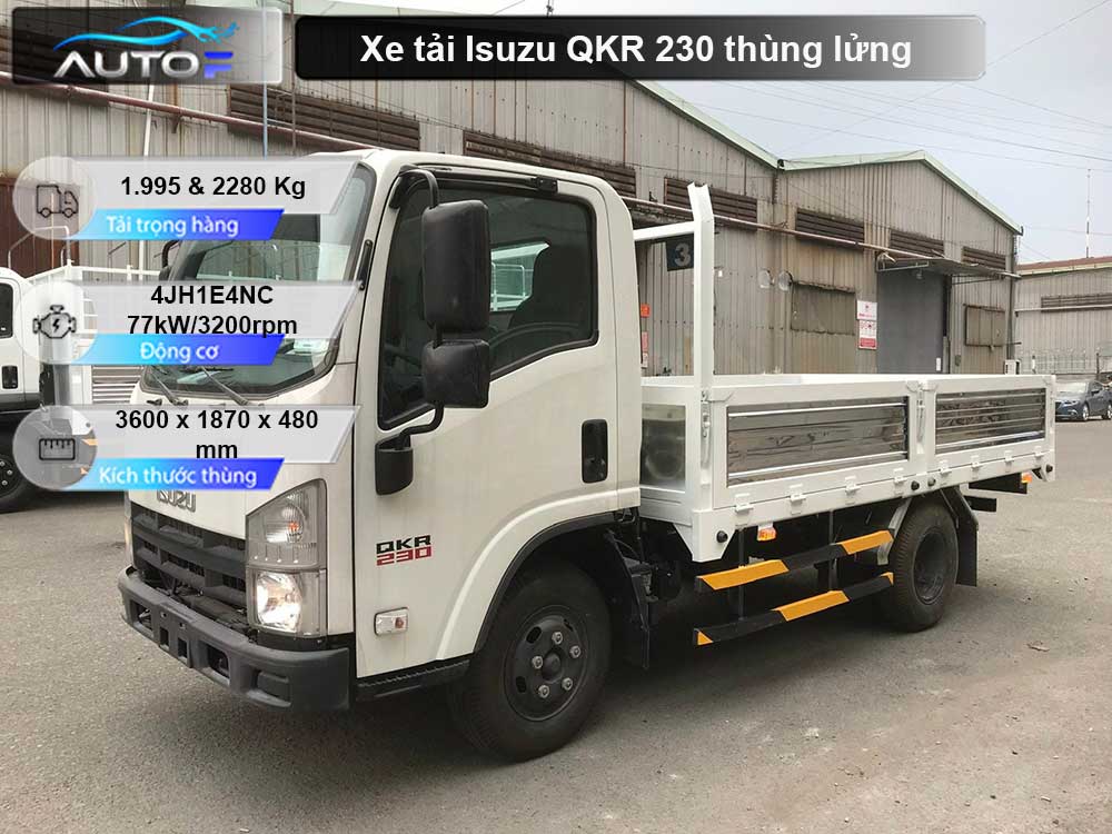Xe tải Isuzu QKR 230 thùng lửng (1.9t - 2.3t) dài 3.6 mét